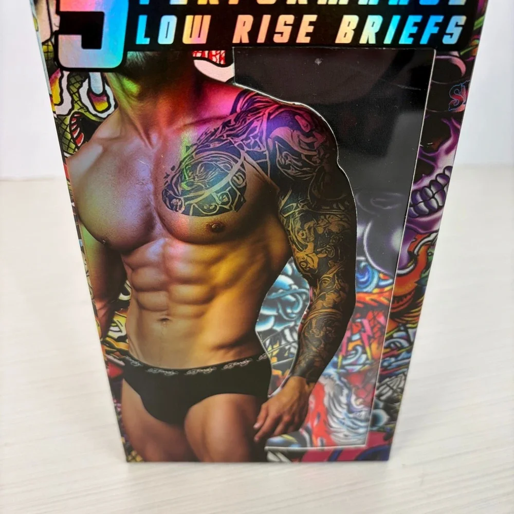 Ed Hardy Men's Small Performance Briefs 5 Pack Moisture Wicking Cool Soft